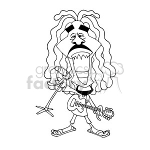 300x300 Royalty Free Bob Marley Black White 392898 Vector Clip Art Image