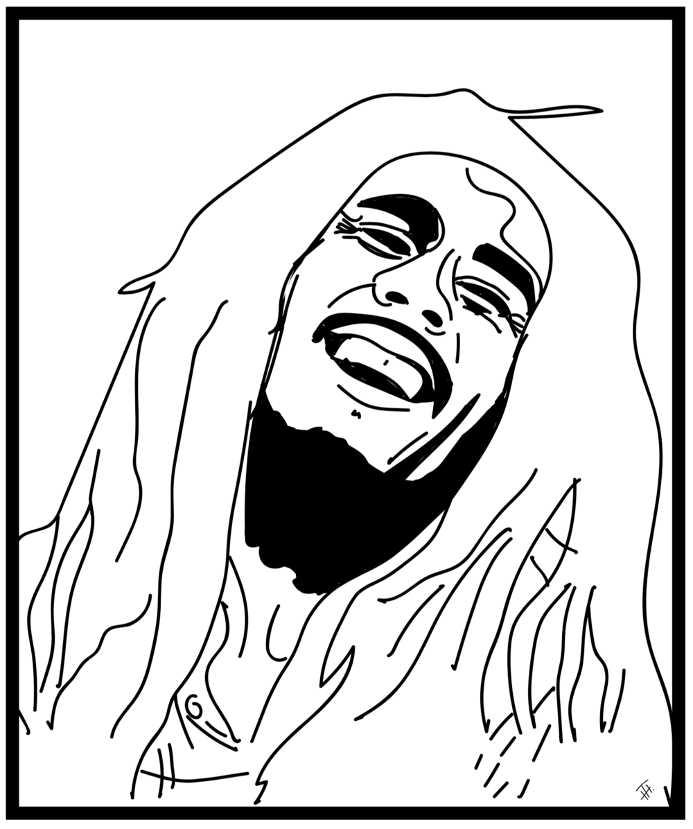 Bob Marley Drawing at GetDrawings | Free download