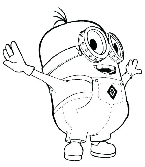 600x695 Coloring Pages Of Minions Minion Drawing Free Activities Minion
