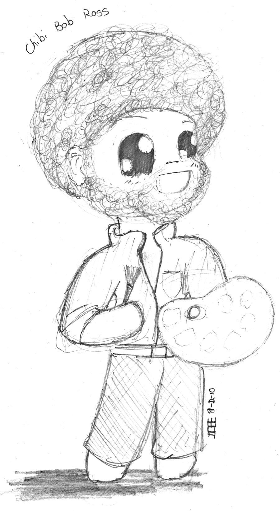 900x1649 Chibi Bob Ross By Iceewolf