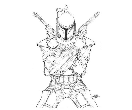 530x441 Easy Boba Fett Star Wars Coloring Pages