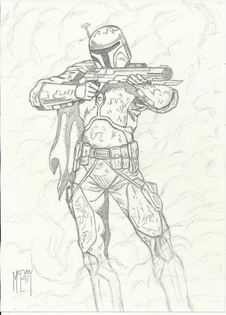 758x1054 Boba Fett Mandalore Pencils By Ugccomics