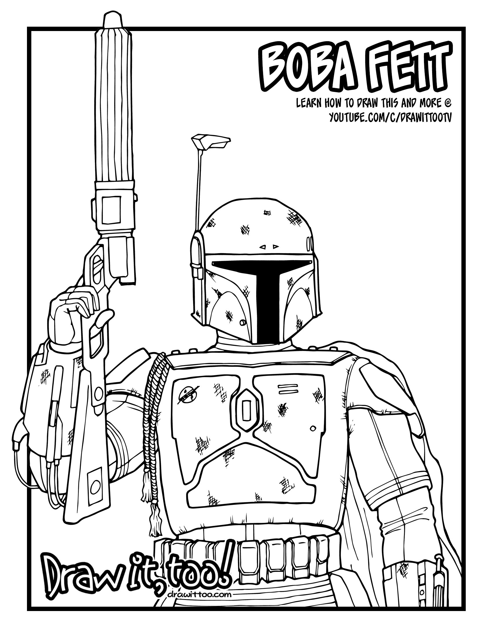 1700x2200 Boba Fett (Star Wars) Drawing Tutorial