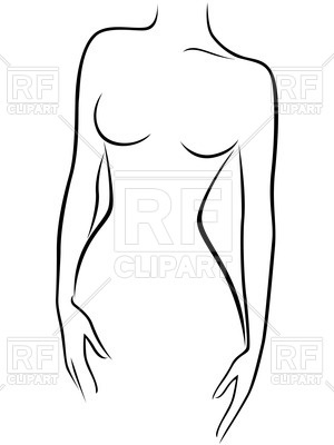 300x400 Outline Of Naked Female Body Front View Royalty Free Vector Clip