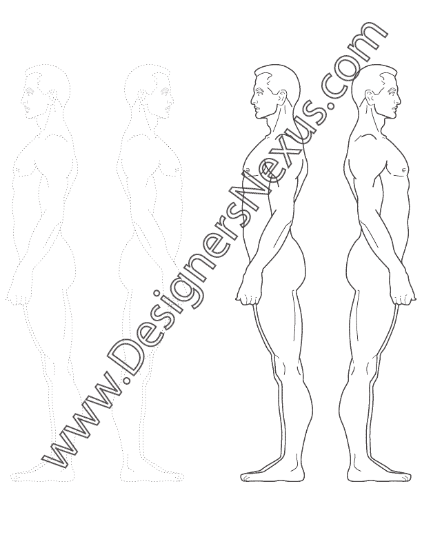 612x792 Free Figure Templates For Technical Flat Drawing