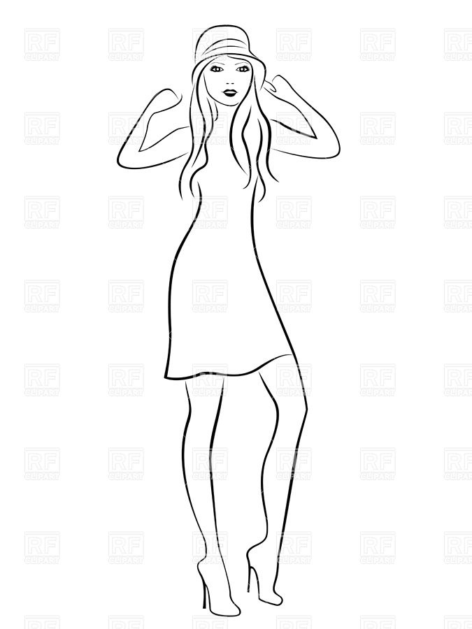 675x900 White Dress Clipart Outline Drawing