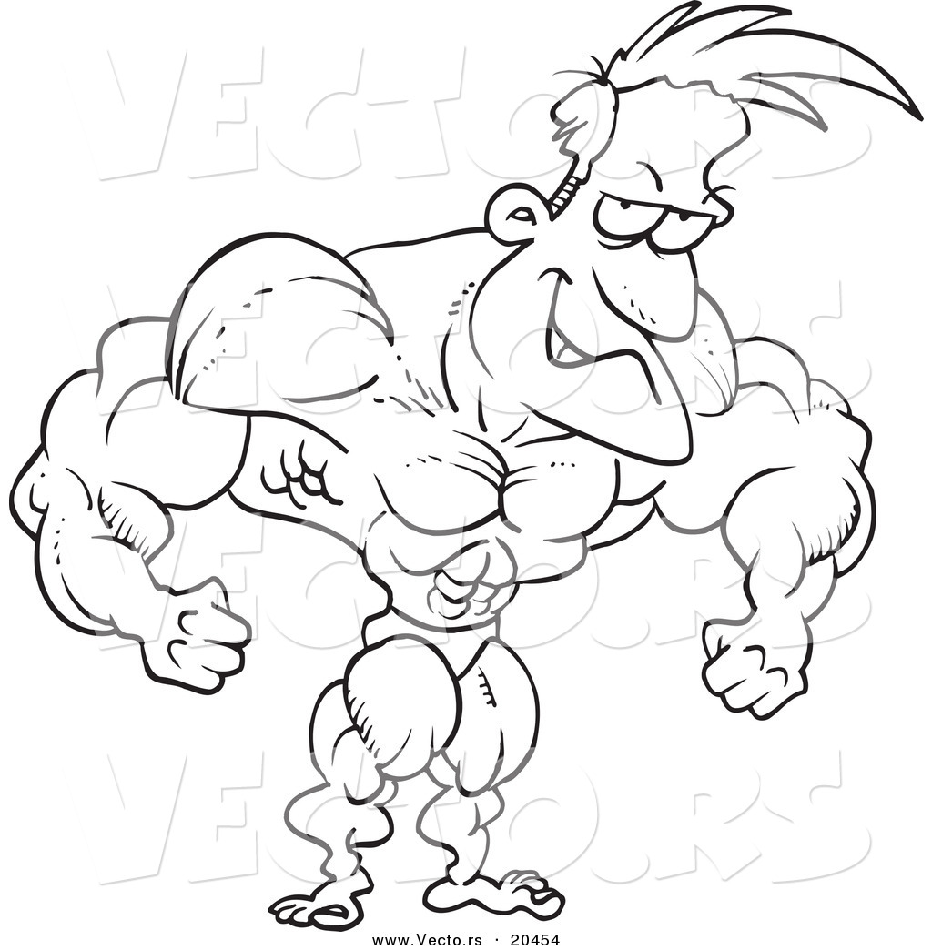 1024x1044 Vector Of A Cartoon Bodybuilder Flexing