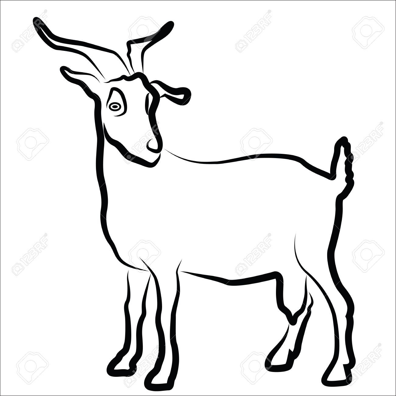 1300x1300 Goat Silhouette Isolated On White Royalty Free Cliparts, Vectors