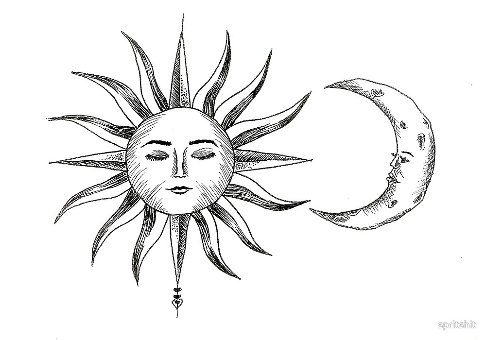 1000x700 Bohemian Sun Amp Moon By Spritshit Redbubble