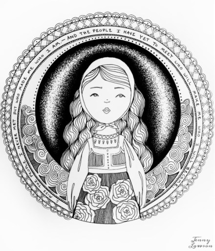 440x513 Freebie Bohemian Girl Coloring Page Color It Or Stitch It