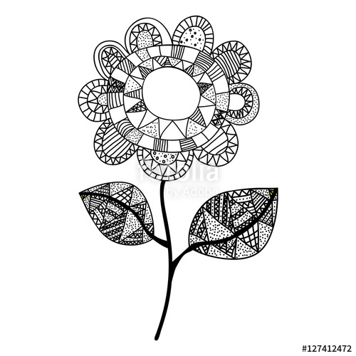 500x500 Bohemian Or Boho Style Flower Icon Image Vector Illustration