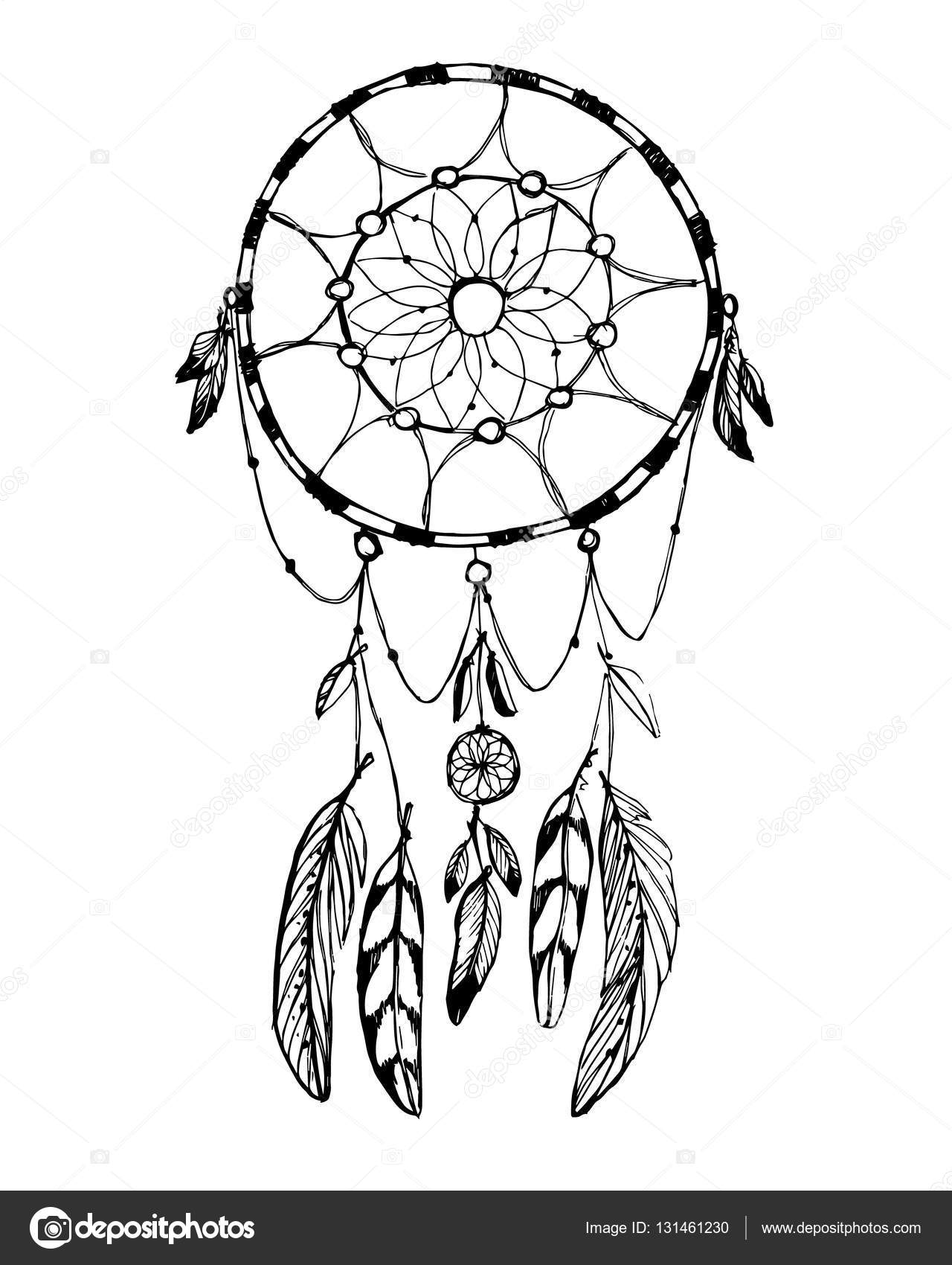 1280x1700 Hand Draw Rustic Dream Catcher Boho Style Vector Illustration