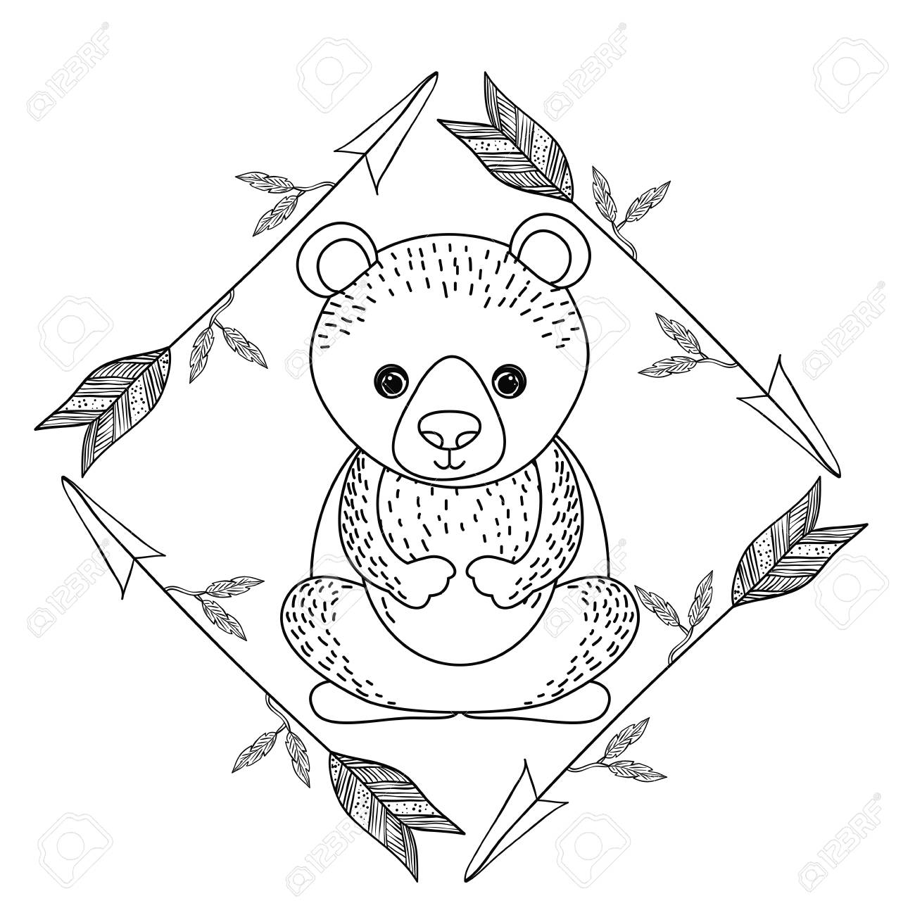 1300x1300 Animal Drawing Style Boho Icon Vector Illustration Graphic Royalty