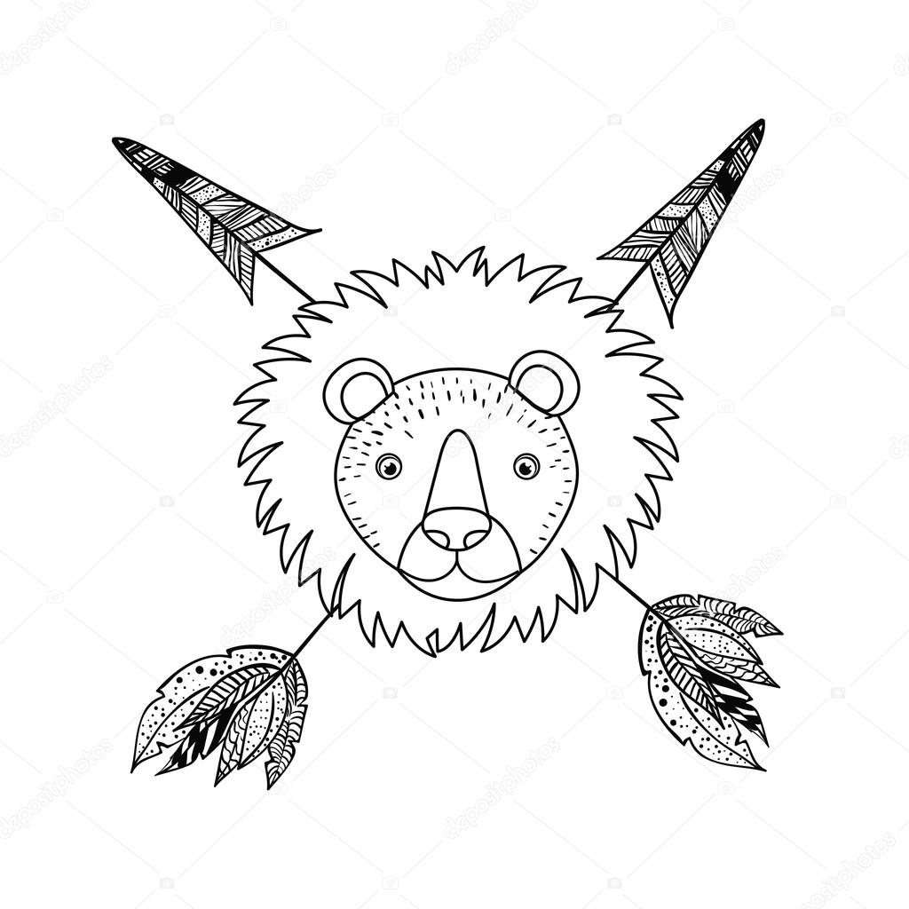 1024x1024 Animal Drawing Style Boho Icon Stock Vector Grgroupstock