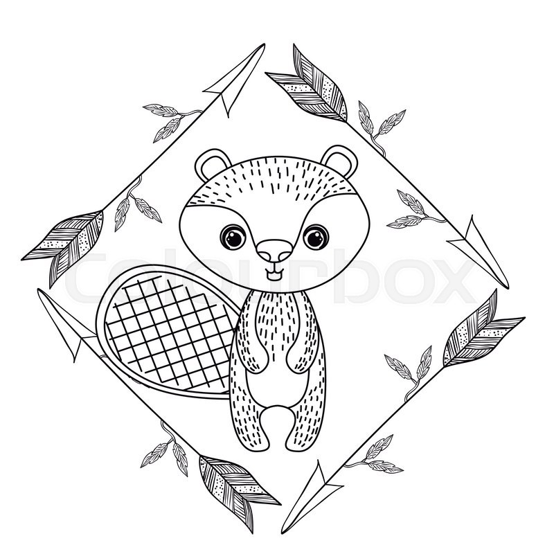 800x800 Animal Drawing Style Boho Icon Vector Illustration Graphic Stock