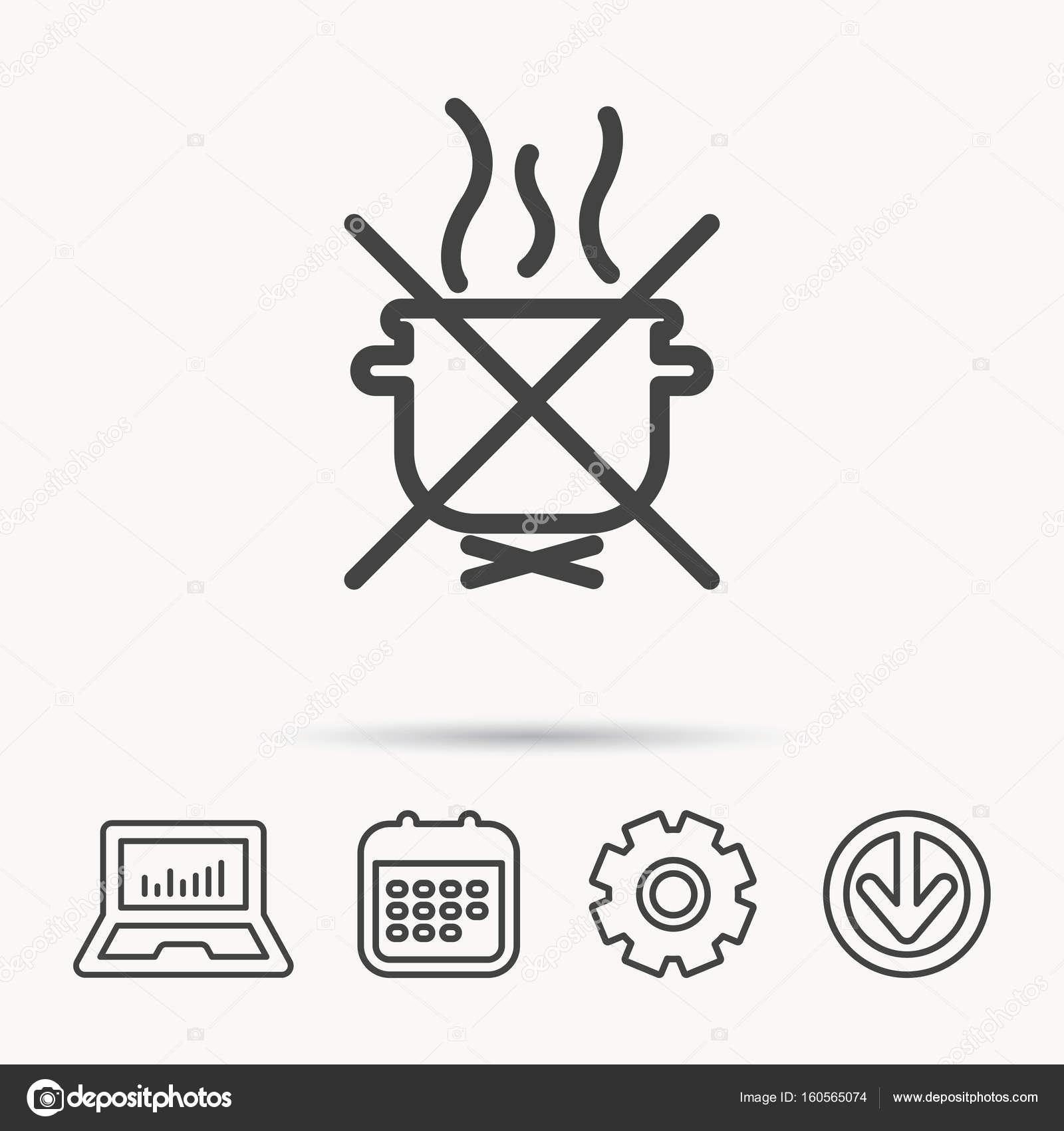 1600x1700 Boiling Saucepan Icon. Do Not Boil Water Sign. Stock Vector