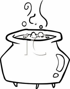 236x300 And White Cartoon Of A Witch's Brew Boiling In A Cauldron
