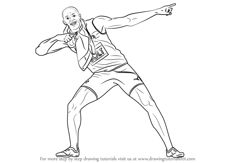 800x566 Learn How To Draw Usain Bolt (Other People) Step By Step Drawing