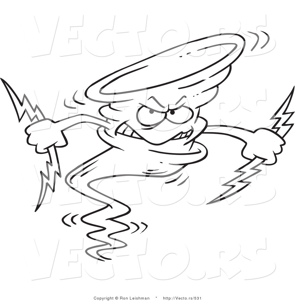 1024x1044 Vector Of A Grinning Cartoon Tornado Mascot Holding Lightning
