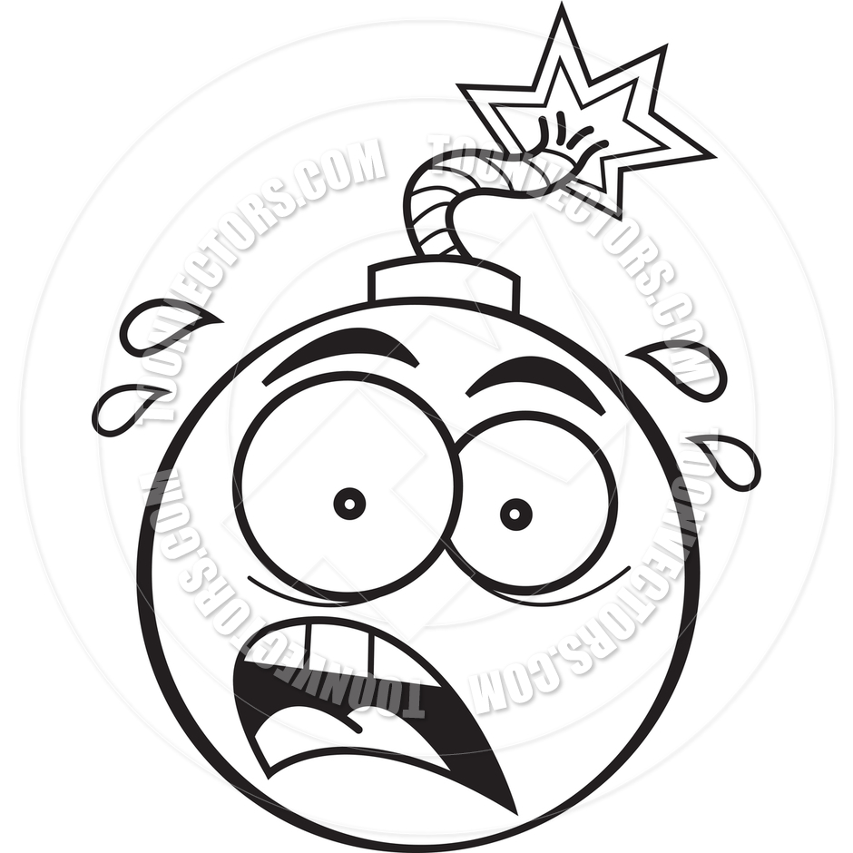 940x940 Cartoon Bomb (Black And White Line Art) By Kenbenner Toon