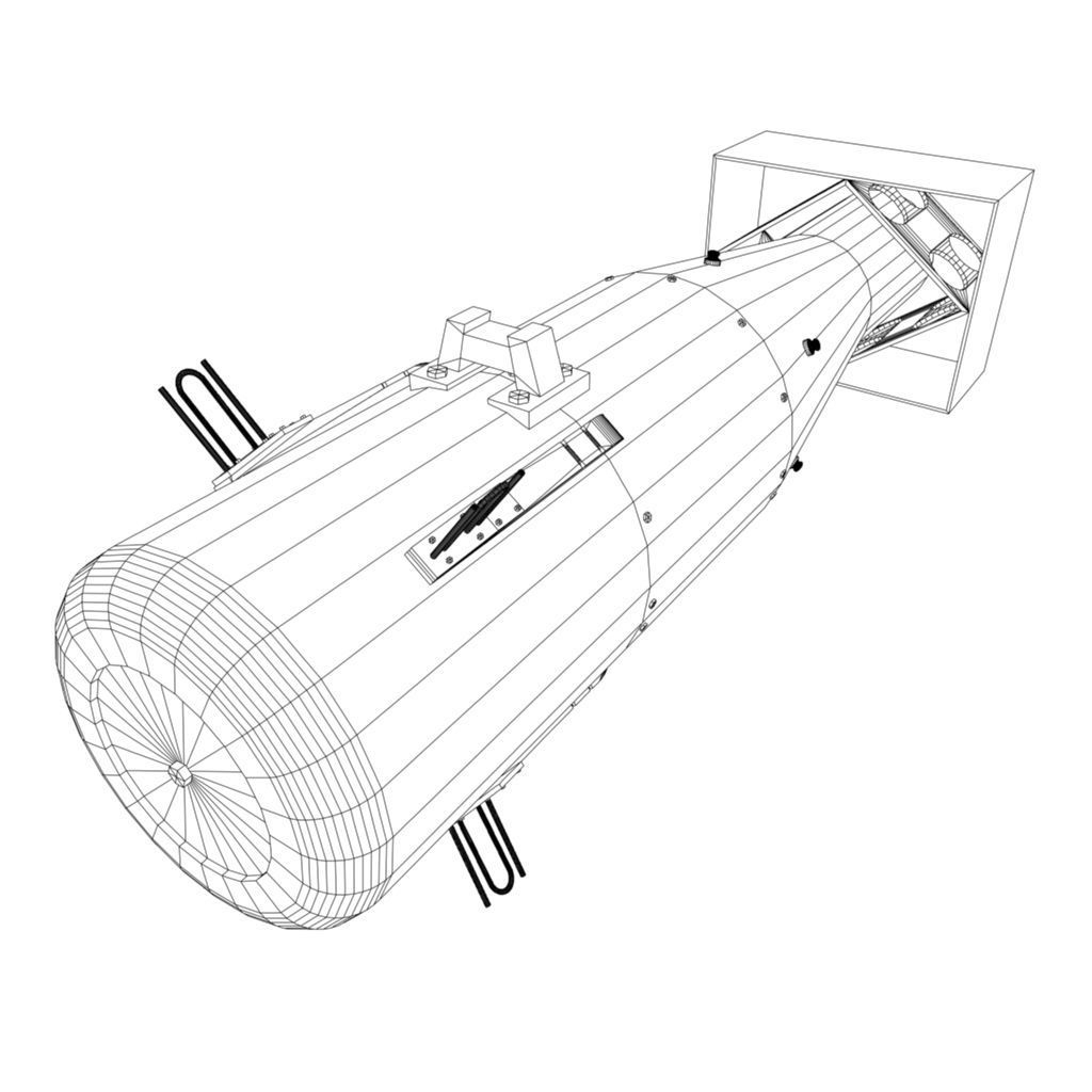 1024x1024 Model Of Little Boy In Drawing 3d Asset Little Boy Atom Bomb