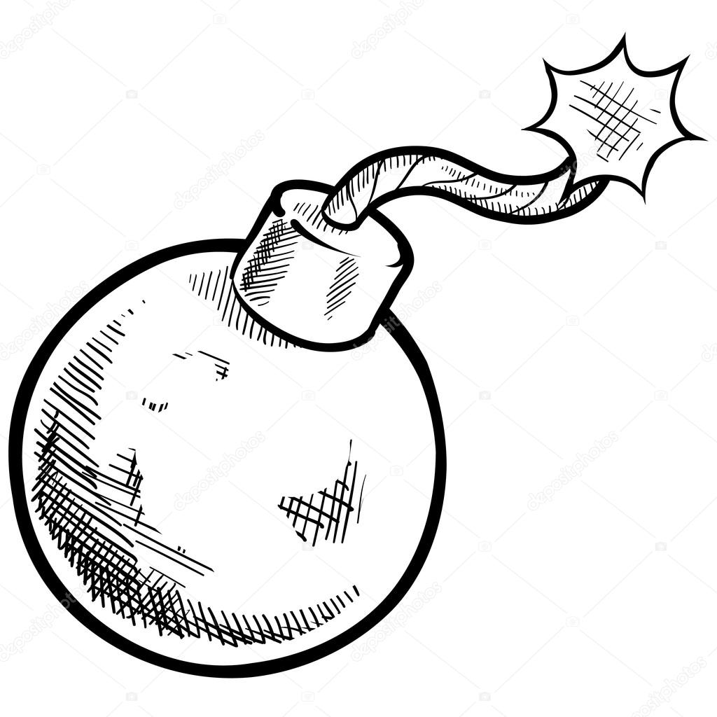 1024x1024 Retro Kaboom Bomb Sketch Stock Vector Lhfgraphics