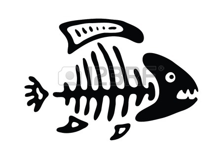 450x309 Black Fish Bone, Vector Illustration Royalty Free Cliparts