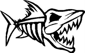 300x186 Nitrofish Skull Bone Fish Vinyl Decal Sticker For Sale