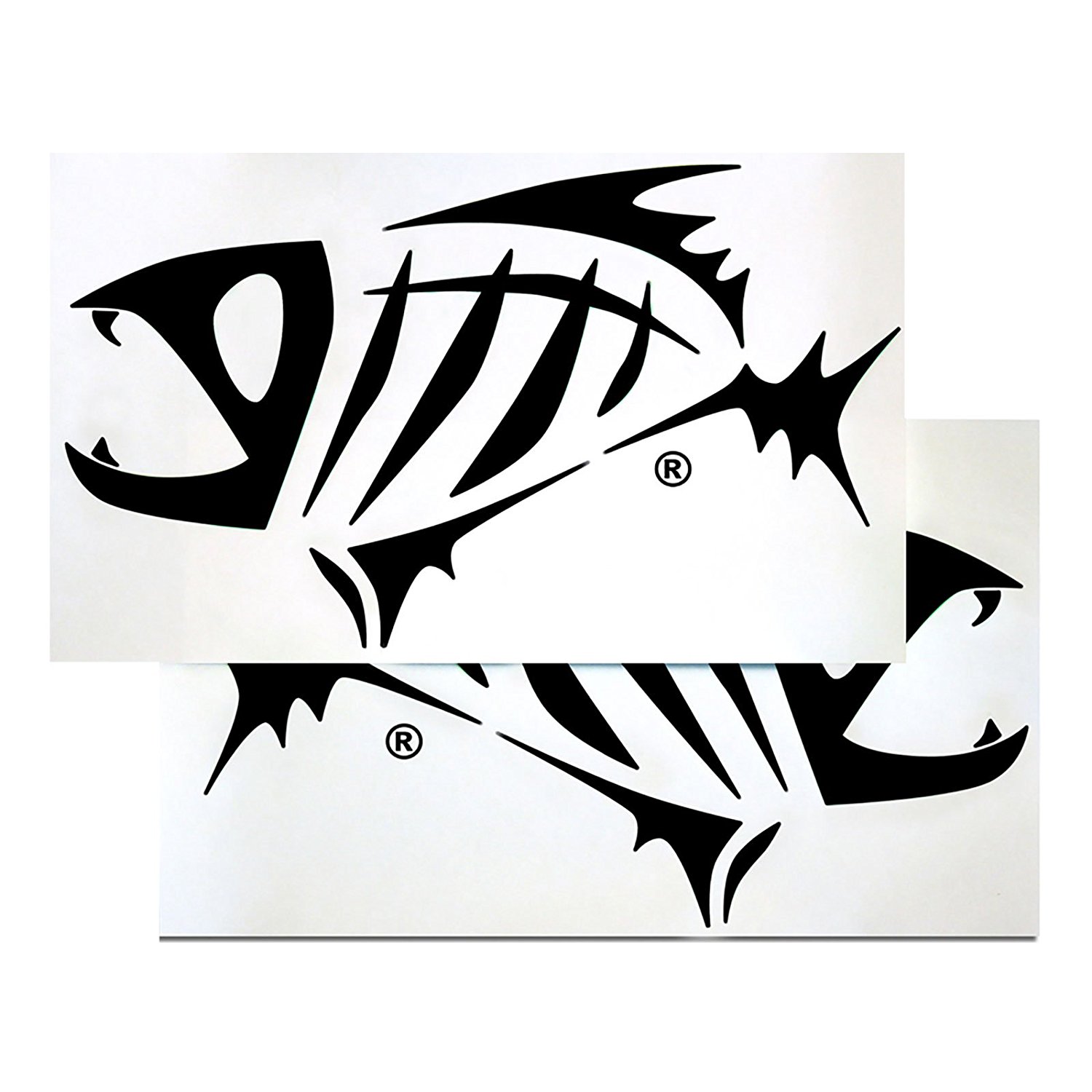 1500x1500 G Loomis Black Skeleton Fish Boat Decal Set