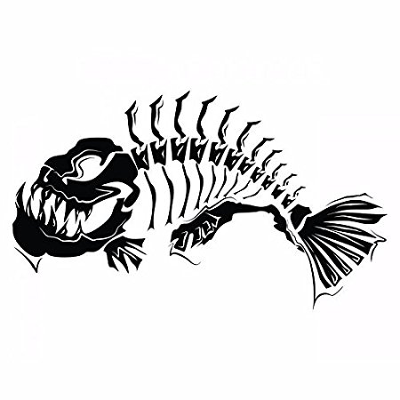 450x450 2 Skeleton Fish Boat Decals Large Fishing Graphic