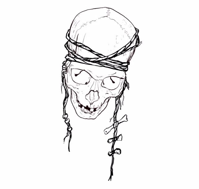 640x608 Skull With Rope And Bones Drawing By Ben Licata Tattoonow