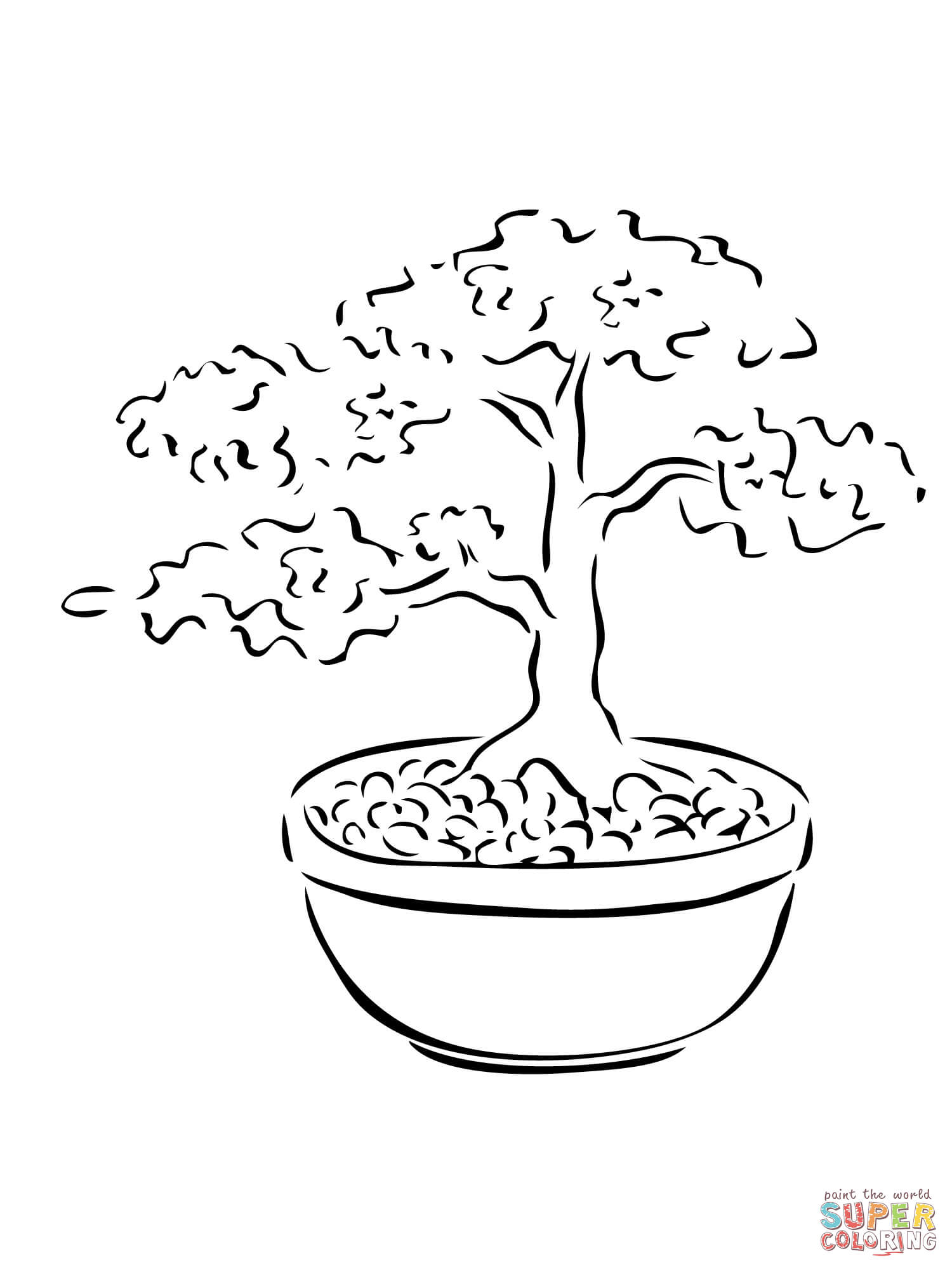 1500x2000 Bonsai Miniature Tree Coloring Page Free Printable Coloring Pages