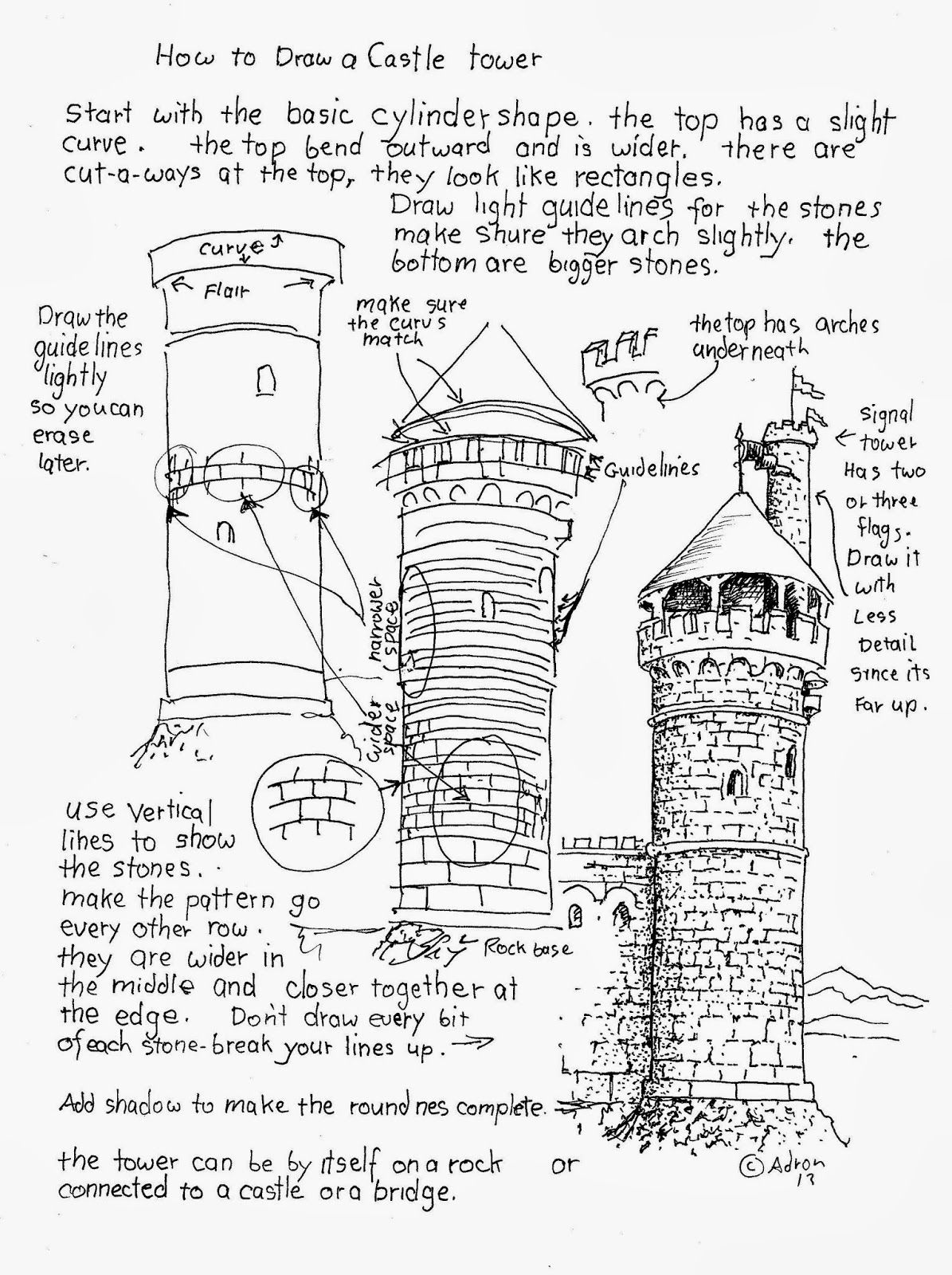 1195x1600 How To Draw Worksheets For The Young Artist How To Draw A Castle