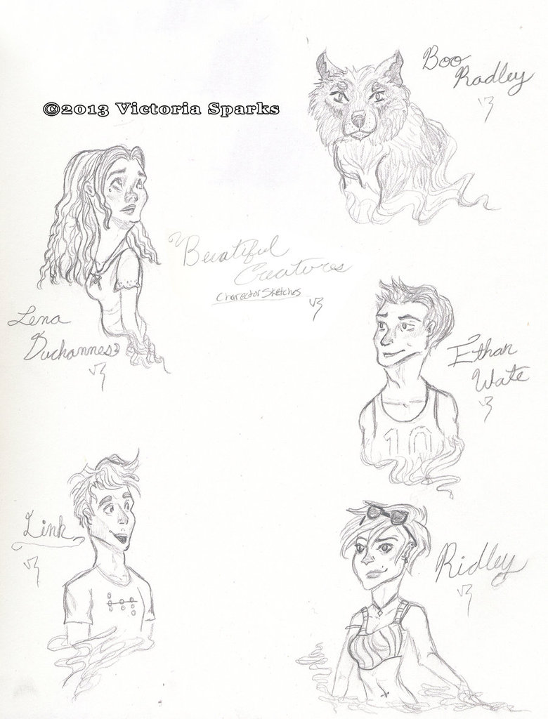 780x1024 Beautiful Creatures Character Sketches By Out2discover