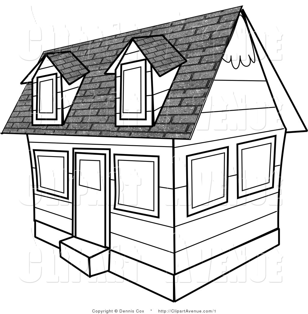 1024x1044 Avenue Clipart Of A Black And White Residential Rental Home By