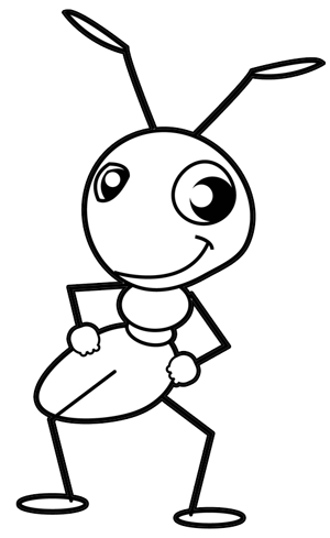 300x489 How To Draw Cartoon Ants Step By Step Drawing Tutorial