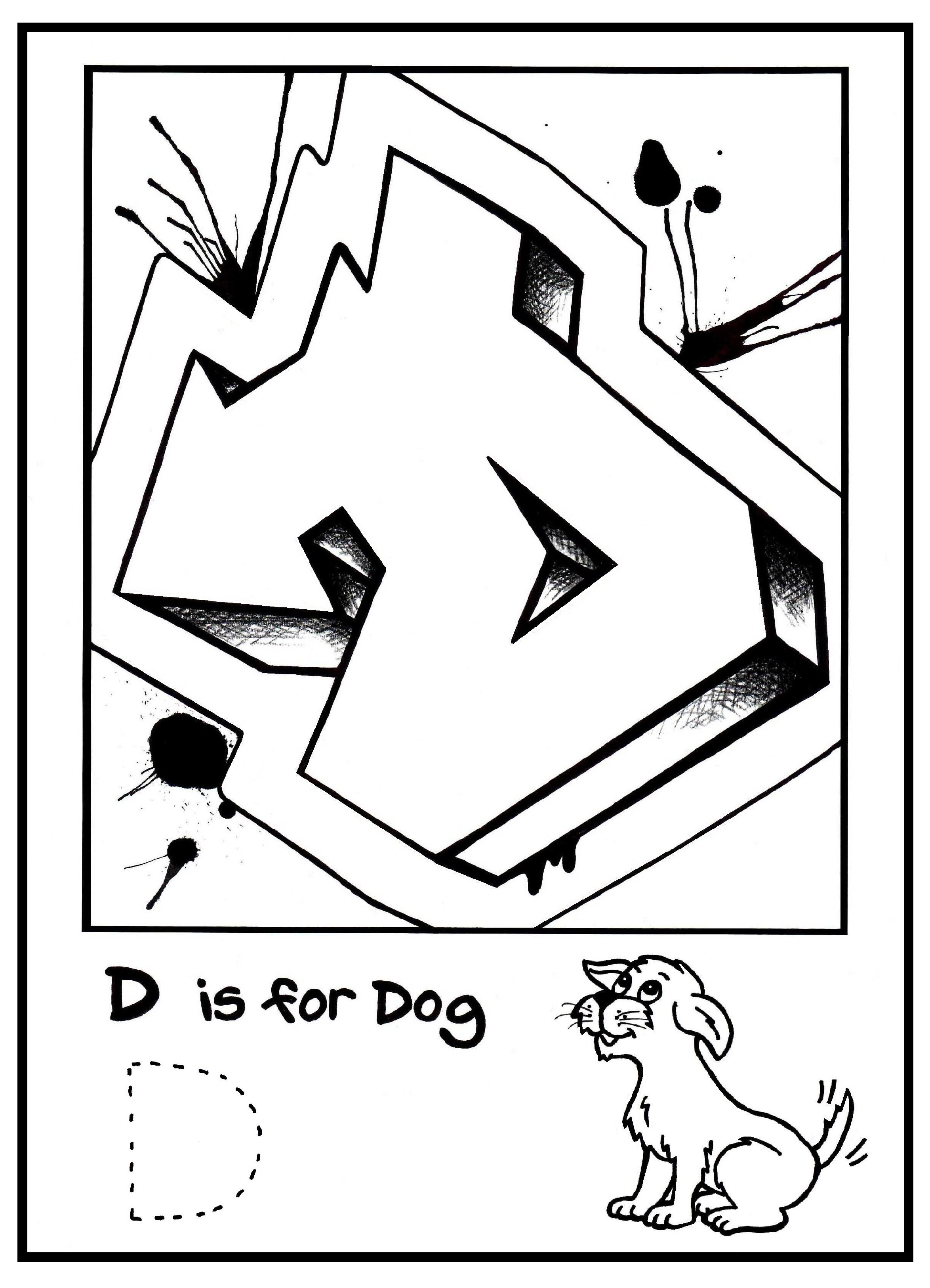 2348x3249 G Is For Graffiti Alphabet Coloring Book Free Coloring Page