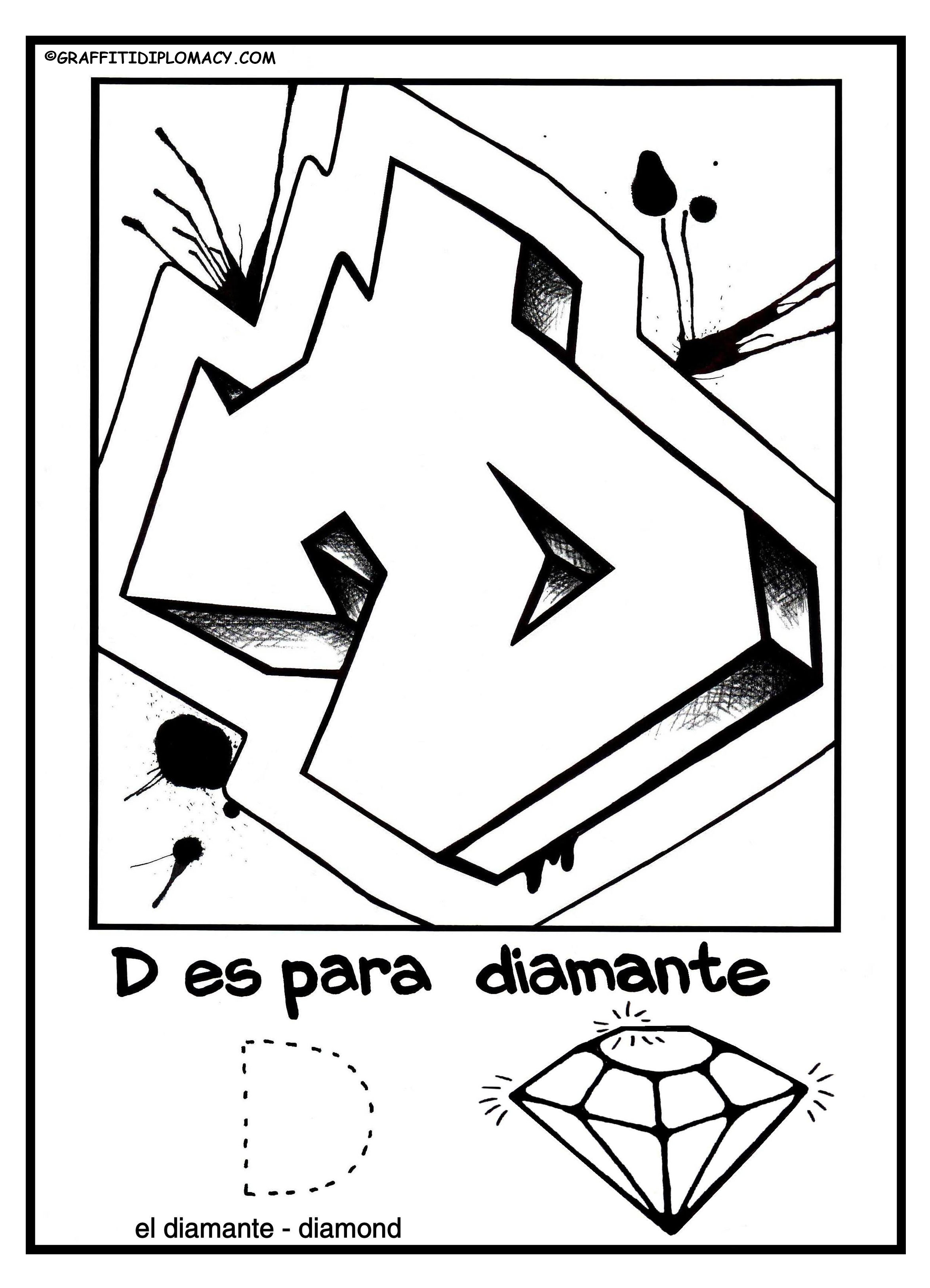 2348x3249 Fun To Color Graffiti Letters To Help Kids Learn The Spanish