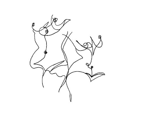 570x457 Double Up Minimalist Continuous Line Drawing Female Nude