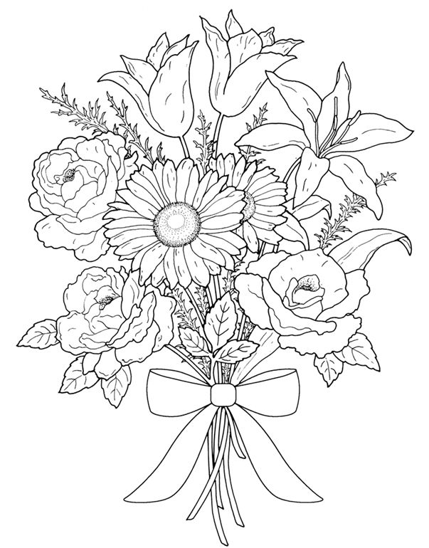 603x770 Floral Bouquets Coloring Book Coloring Pages First Edition