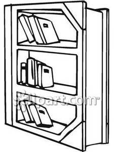 225x300 Black And White On Book Shelf Clipart