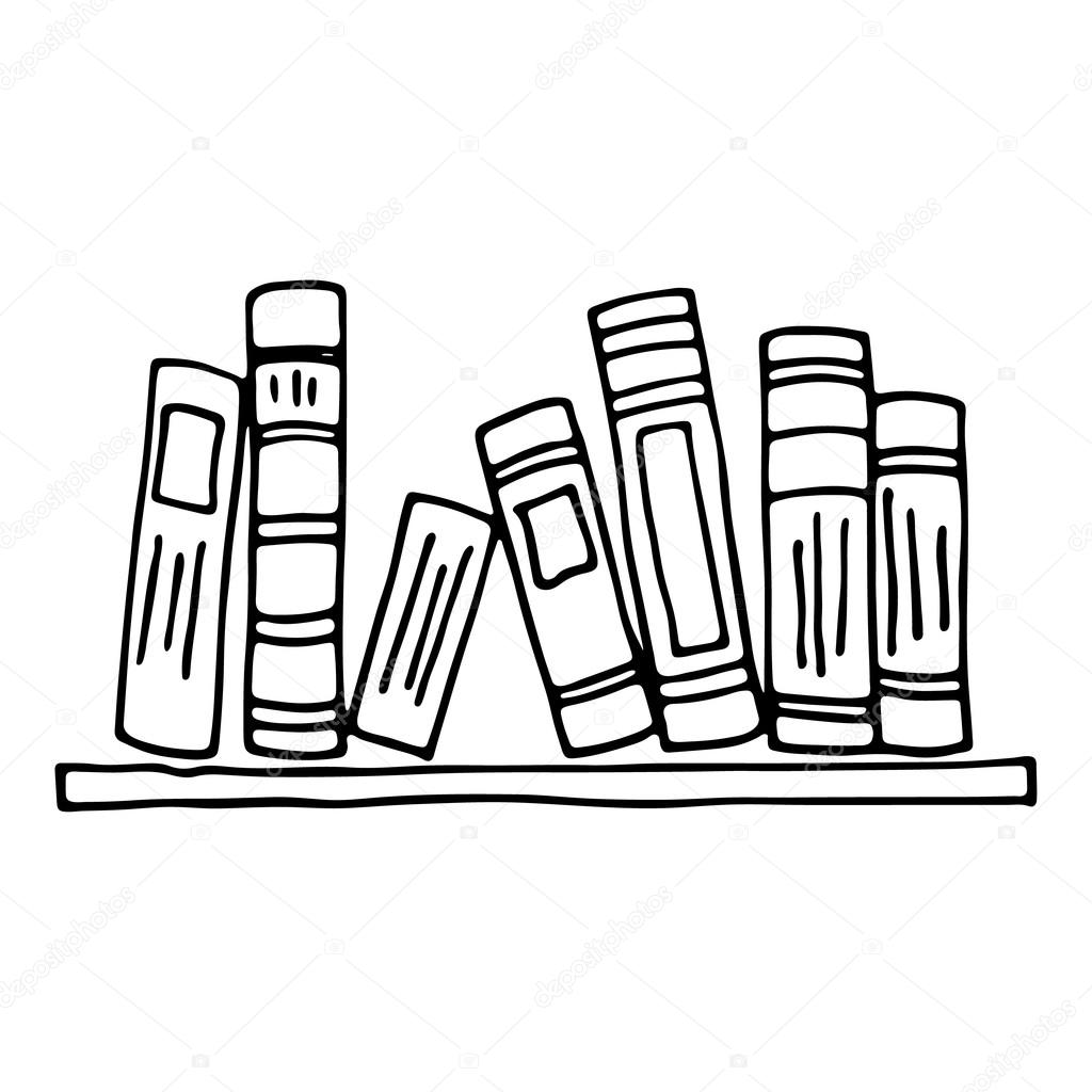 1024x1024 Books On The Shelf Isolated Stock Vector Arnica83
