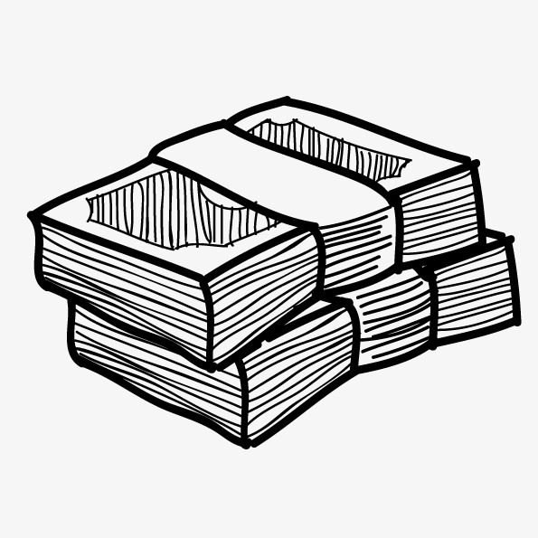 595x595 Vector Painted Stack Of Money, Line Drawing Notes, Money Clips