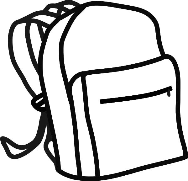 600x577 Backpack Clipart Outline