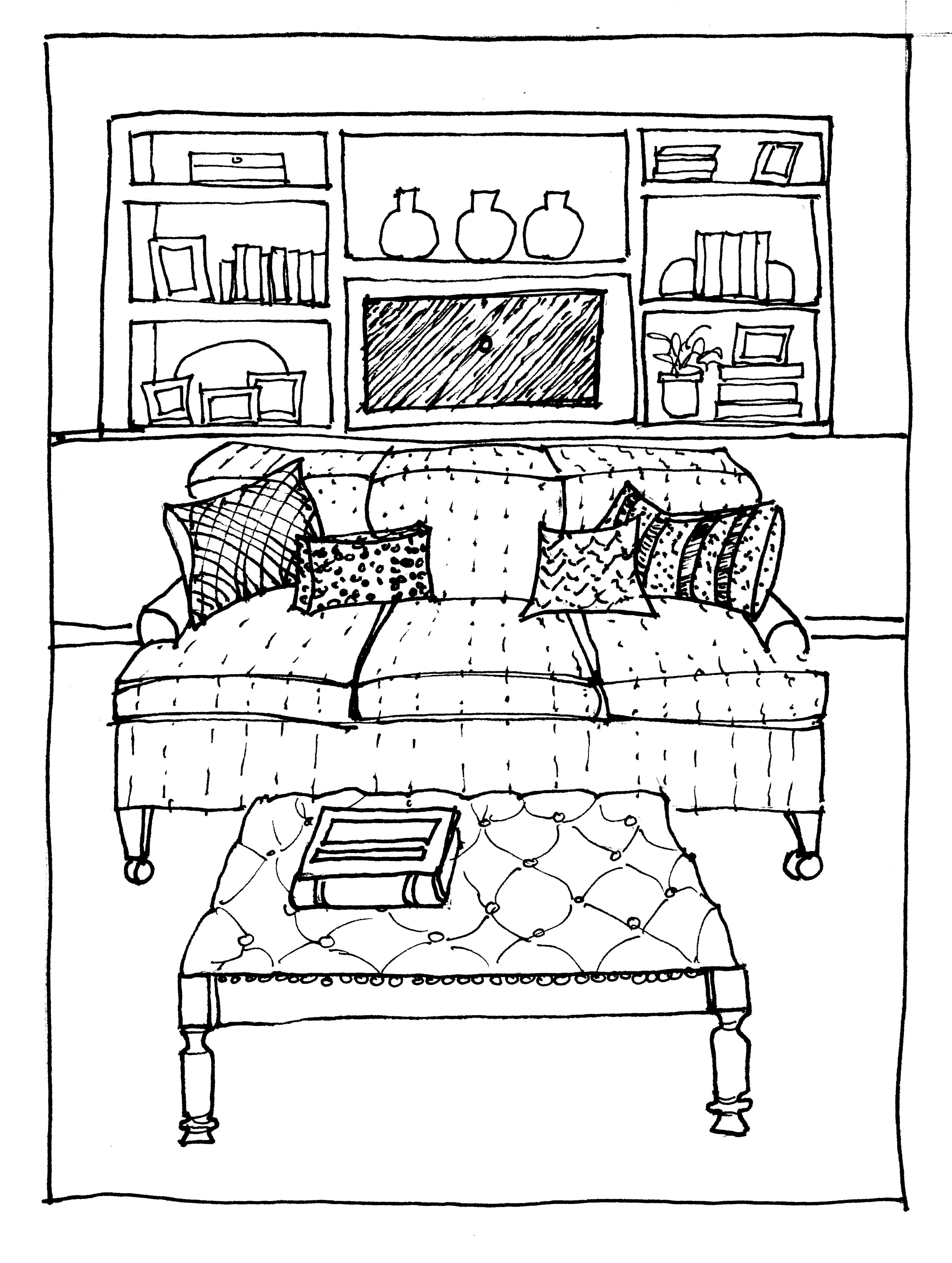 3618x4801 Wonderful Interior Drawing With Wood Floor Featuring Modern Living