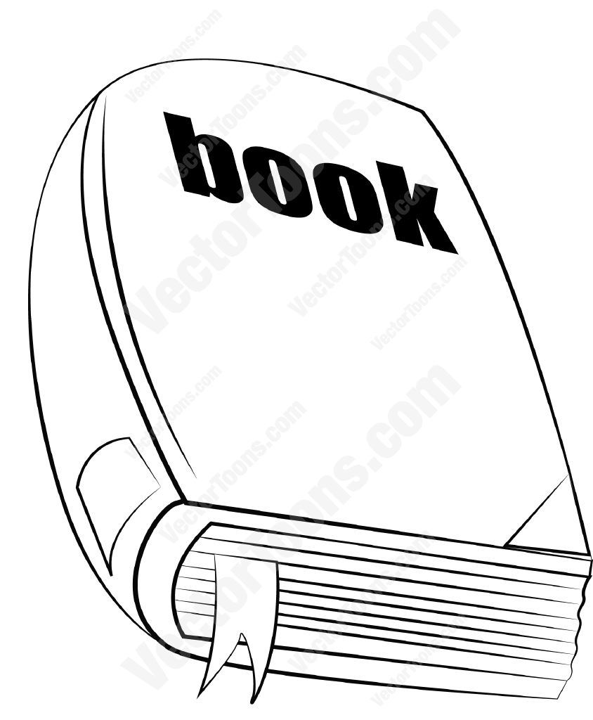 844x1024 Closed Book With Bookmark Sticking Out Cartoon Clipart