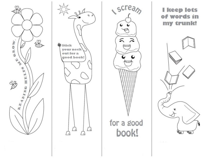 800x621 Reading Bookmarks To Colour In Learning Printable