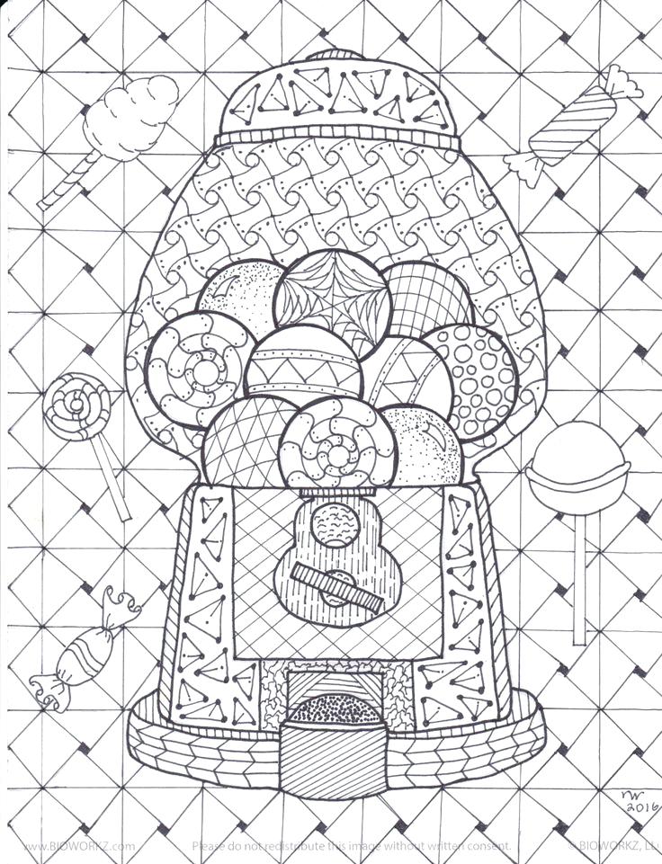 736x961 Weave Bookmark Coloring Page Gumball Machine Coloring Page By