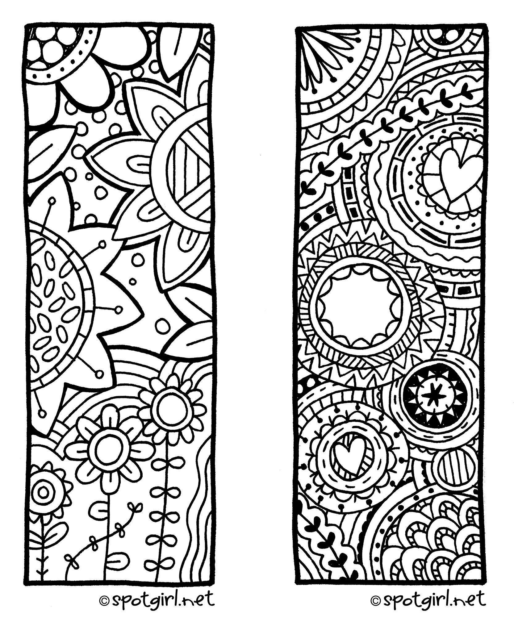 1665x2028 Zentangle Bookmark Printable From Spotgirl