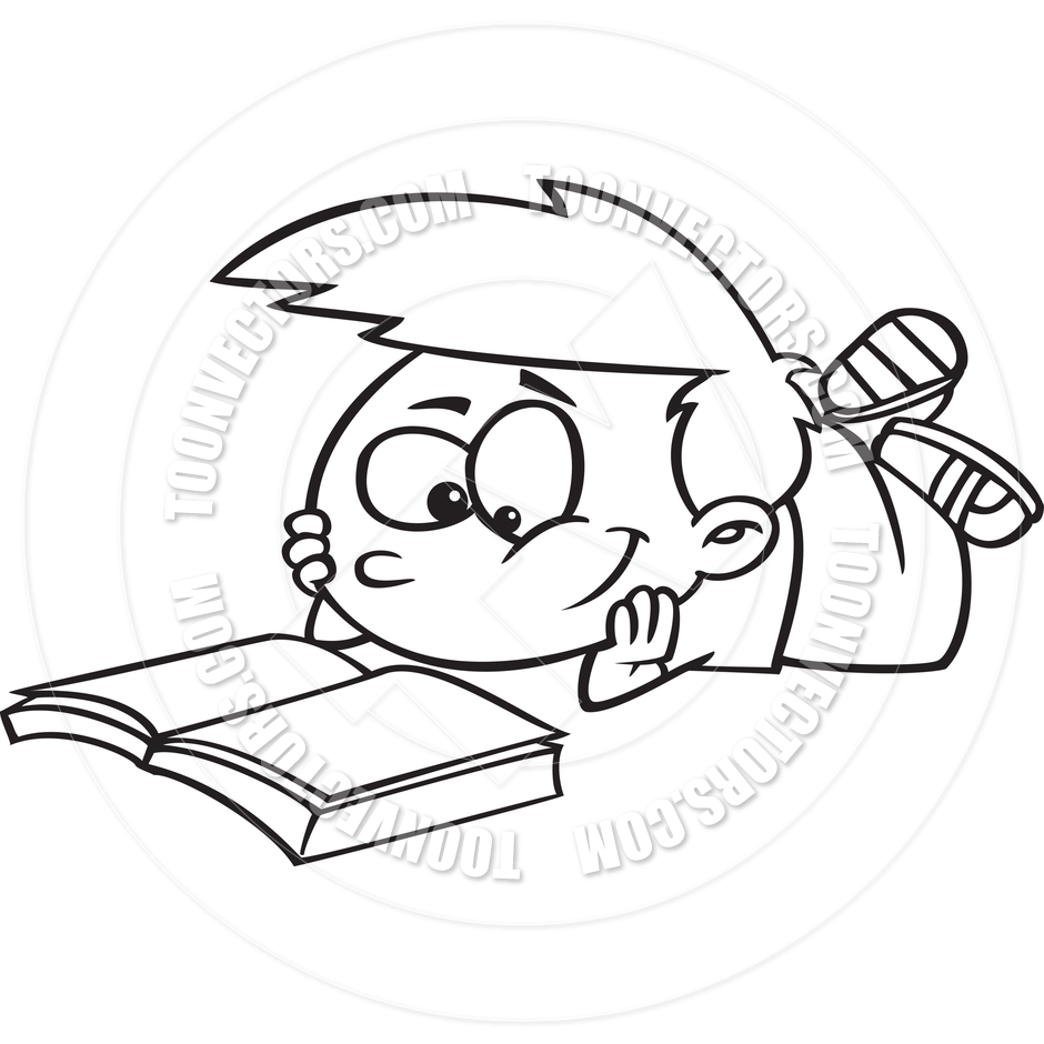 940x940 Books On Drawing Cartoons Cartoon Boy Reading A Book (Black
